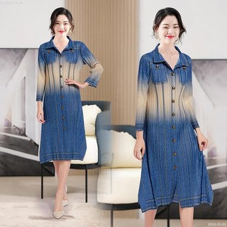 Váy dài ngực đơn xếp ly in hình thật 2024-2024-03-05
