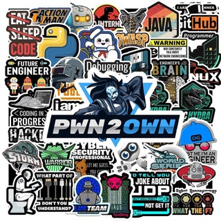Bộ Combo 50 cái Sticker Developer chống nước, Hình Dán Coder giá rẻ, decal lập trình dán mũ bảo hiểm, laptop, dán xe