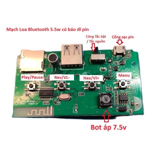 Mạch bluetooth 5.0 công suất 7w bass ngon giá rẻ nhiều tính năng khởi động êm