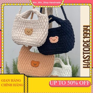 Túi đeo chéo Túi xách Túi len handmade cute size trung 20x17cm Crochet bag