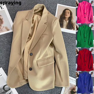 spraying áo nữ blazer áo vest nữ cổ xưa cozy INS tinh tế WXW2430I35 12Z240320