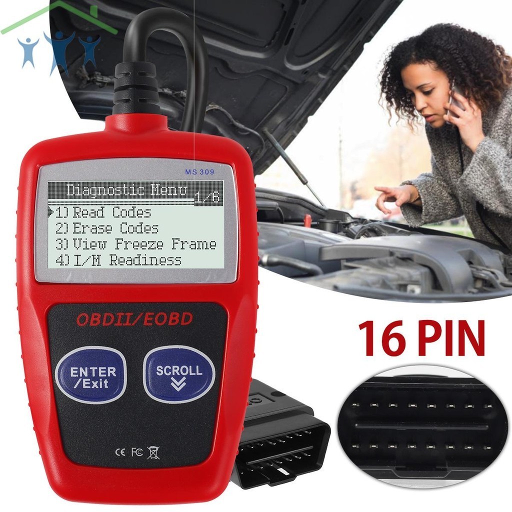 Ms309 CAN BUS OBD2 Mã đọc OBDII Công cụ phân tích Autel Mã máy quét đa ngôn ngữ Thiết Bị Quét Kiểm T