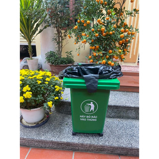  1 KG Túi Đựng Rác Công Nghiệp Có Quai Vừa Thùng 60l dành cho thùng rác ngoài trời vừa thùng rác 60L 