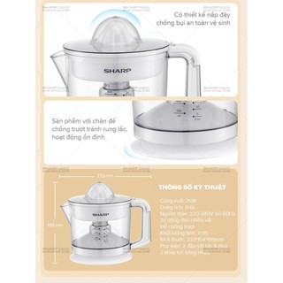 Máy Vắt Cam Công Suất 25W Sharp EJ-J256-WH ( Màu Trắng)-BM