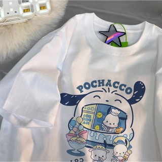 Áo thun gấu trắng 100% cotton phong cách Hàn Quốc thời trang nữ tay ngắn cổ tròn oversize hoạt hình hàng đầu