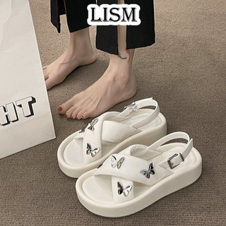 LISM dép đế cao dép sandal nữ dép quai ngang Độc lạ Tự tin Năng động Đế linh hoạt FPL24408CU 14Z240403