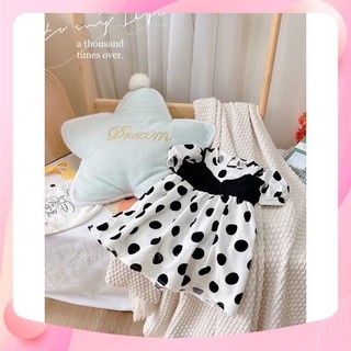 Xả Váy chấm bi đũi lụa cho bé gái