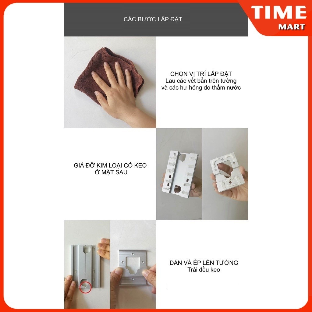 Dây phơi thép thông minh tự rút có khóa, dán tường tiện lợi