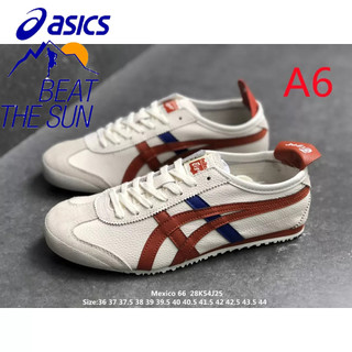 Onitsuka Mexico 66 Giày thể thao nam nữ da nguyên bản mới màu trắng đỏ xanh