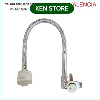 Vòi rửa chén lò xo xoay tăng áp âm tường KEN STORE