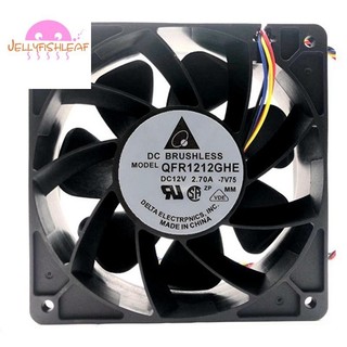 🔥Qfr1212ghe 6000RPM 120X120X38mm 4Wire 12V 2.7A cho thợ mỏ Bitcoin S15 S9 L3 + T9 + D5 Z9Mini S11 M3 E9 + E10 A8 + A9 841