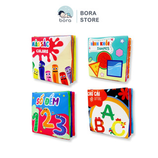 Đồ chơi vải cho bé, song ngữ kích thích đa giác quan [Kích thước 12x12cm, 8 mặt, an toàn tuyệt đối cho bé]