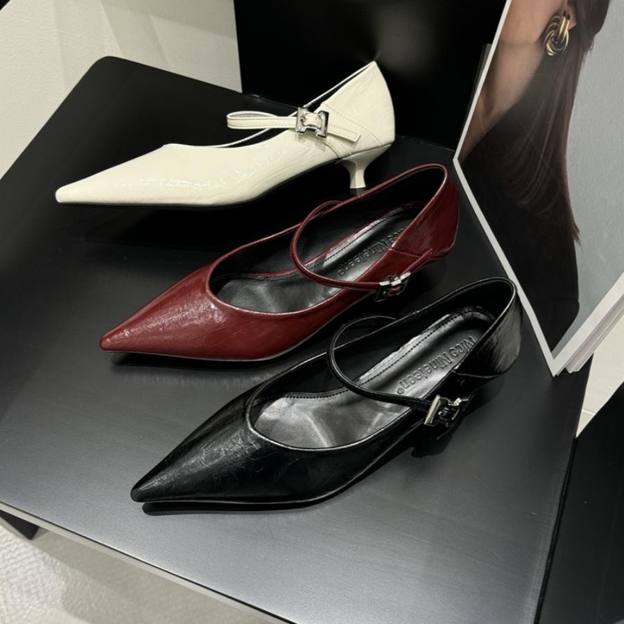 ((Lamode) Thời Trang Người Nổi Tiếng Khóa Giày Da Nhỏ 2025 Đầu Xuân Phong Cách Mới Phong Cách Retro 