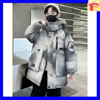 Áo phao cho bé trai size đại 9-16 tuổi thêu chữ MMU trần bông dáng thời trang