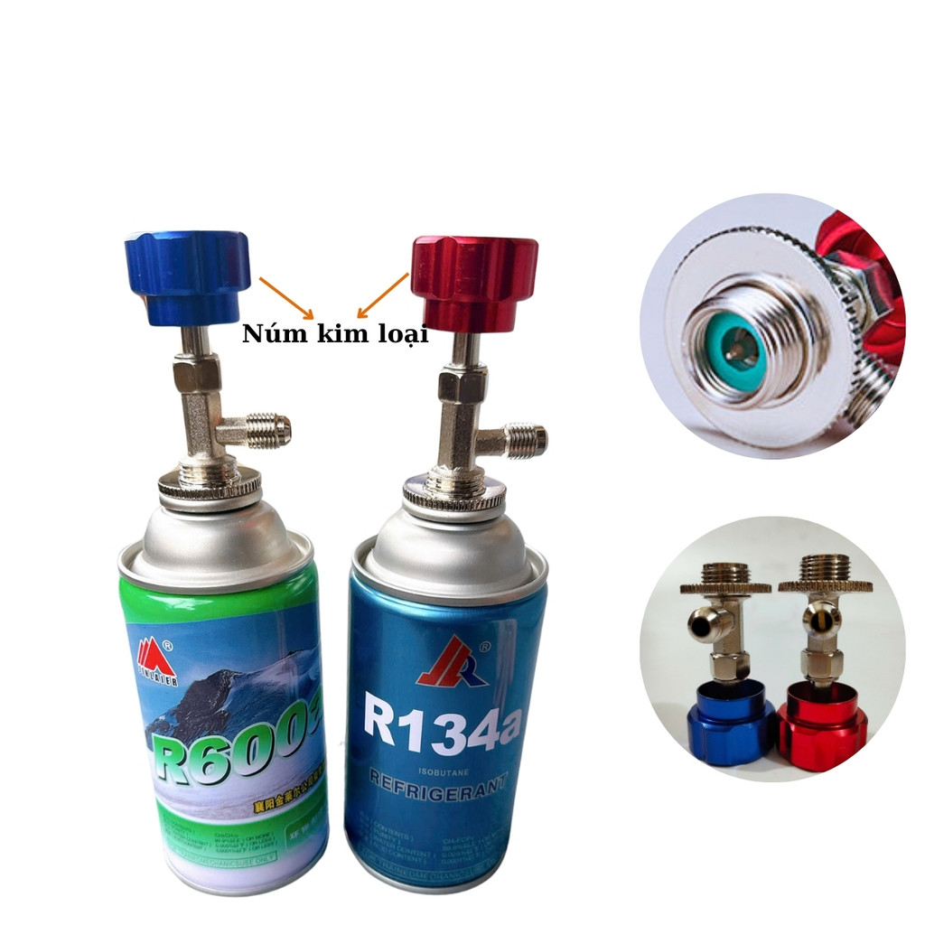 Van mở khóa gas lon R134 R22 R600a R290 R410A R404A R407 nạp ga lạnh