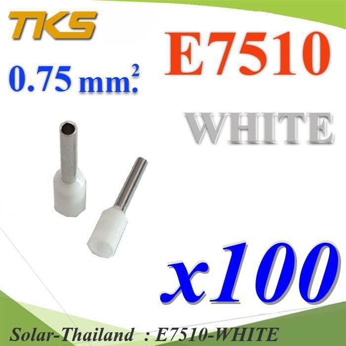 Dây đuôi cá tròn cách nhiệt cho dây 0,75 Sq.mm (TRẮNG 100 miếng) Model E7510-WHITE