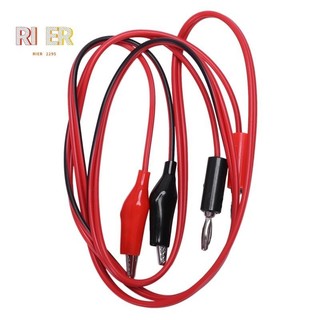 Dây cáp kẹp cá sấu hai phích cắm bắp chuối thử nghiệm 2 đầu cắm màu đen và đỏ