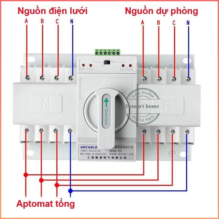 [NEW] Bộ Chuyển Mạch Tự Động Giữa 2 Nguồn 3 Pha ATS 63A 4P - cầu dao đảo chiều - ats 3 pha - bộ chuyển nguồn ats - HKS