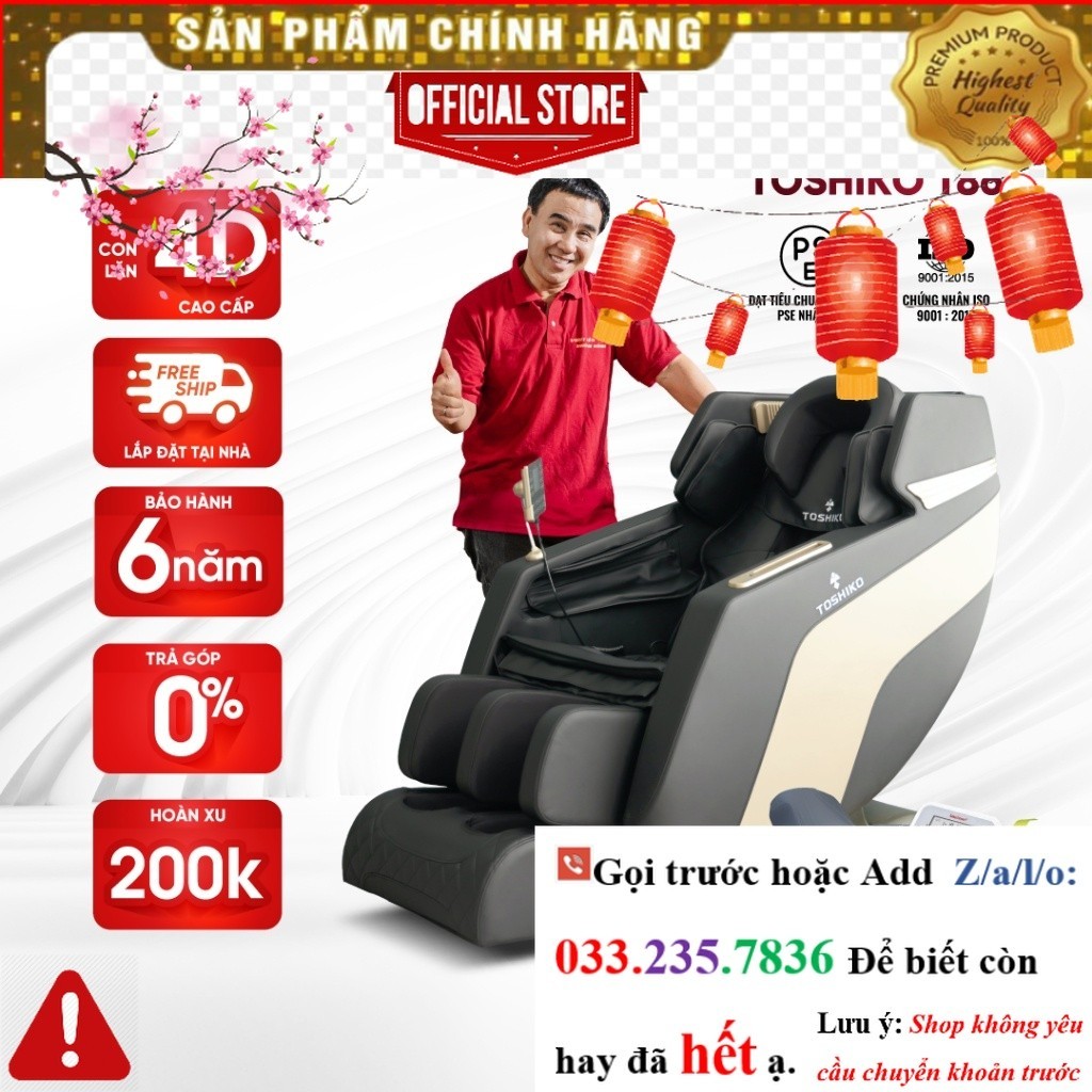 Ghế massage trị liệu toàn thân Toshiko T86 đa chức năng <nEw<