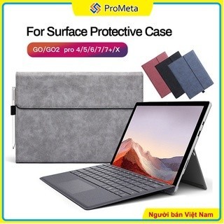 Ốp Máy Tính Bảng Da PU Nắp Lật Có Đế Cho Microsoft Surface Pro 12 11 10 9 8 7 6 5 4 Tablet Surface Go 1 2 3 4 Case Cover