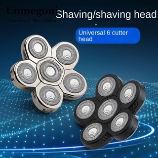 Unmegoni Máy cạo râu 6 đầu, Máy cạo râu ướt và khô Đầu thay thế Máy cạo râu điện, Lưỡi dao thay thế 6 đầu Máy cắt nổi Đầu nam