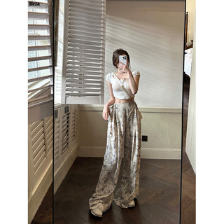  Heza quần ống rộng Quần Túi Hộp INS Thanh lịch Fashion comfortable WGK24302PZ 10Z240304 