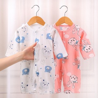Baby onesie all cotton dài tay Bộ đồ ngủ Foley dáng rộng