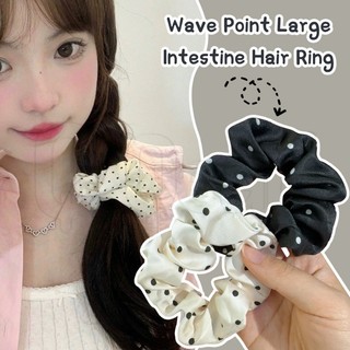 Dây buộc tóc Wave Point - Dây buộc tóc - Dây buộc tóc co giãn - Vintage, Satin - Vòng buộc tóc đường ruột lớn - Dây buộc tóc đuôi ngựa - dành cho nữ - Phụ kiện tóc