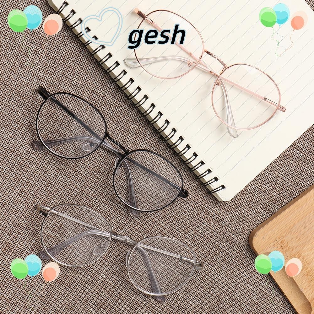Kính cận thị GESH1 Di động linh hoạt Nhựa siêu nhẹ Chăm sóc thị lực tròn bằng kim loại