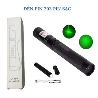 Đèn pin laser 303 tia xanh pin sạc, đèn pin laze tia xanh siêu sáng.