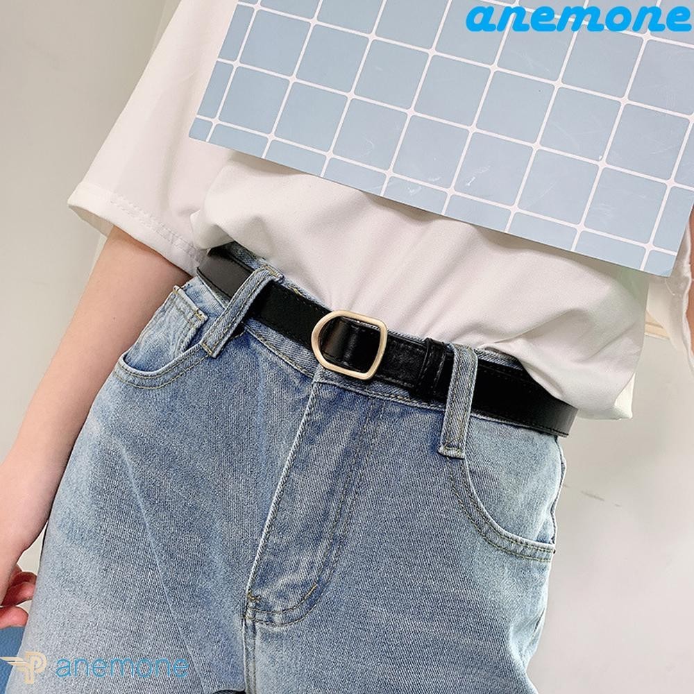 Anemone Dây Da PU Đầm Thời Trang Quần Jean Trang Trí Nữ Thiết Kế Mới Thắt Lưng Mỏng
