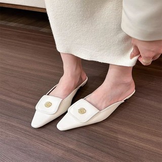 Giày Sandal Mũi Nhọn Flat Gót Nữ Slip-On
