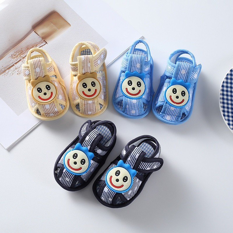 Xăng đan Bé Trai Phong Cách Hàn Quốc Thời Trang Hợp Thời Trang Velcro Tập Đi Giày Đi Biển Mềm sandal Trẻ Em Chống Trơn Trượt