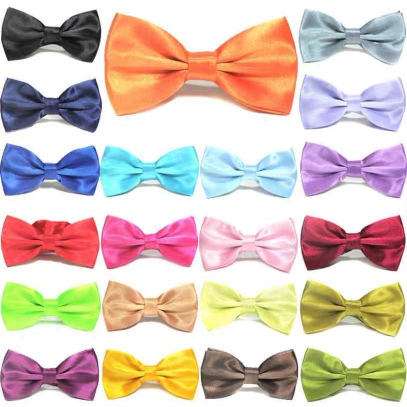 Cà vạt nơ hai lớp dành cho trang phục công sở nam cà vạt nơ màu trơn