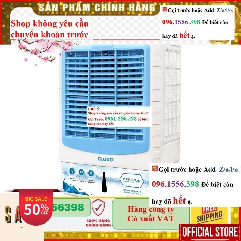 <Rẻ> Quạt điều hòa làm mát không khí cao cấp Daikiosan DKA-4000C,4000D,4500A,4500C,4500D,.. chính hã