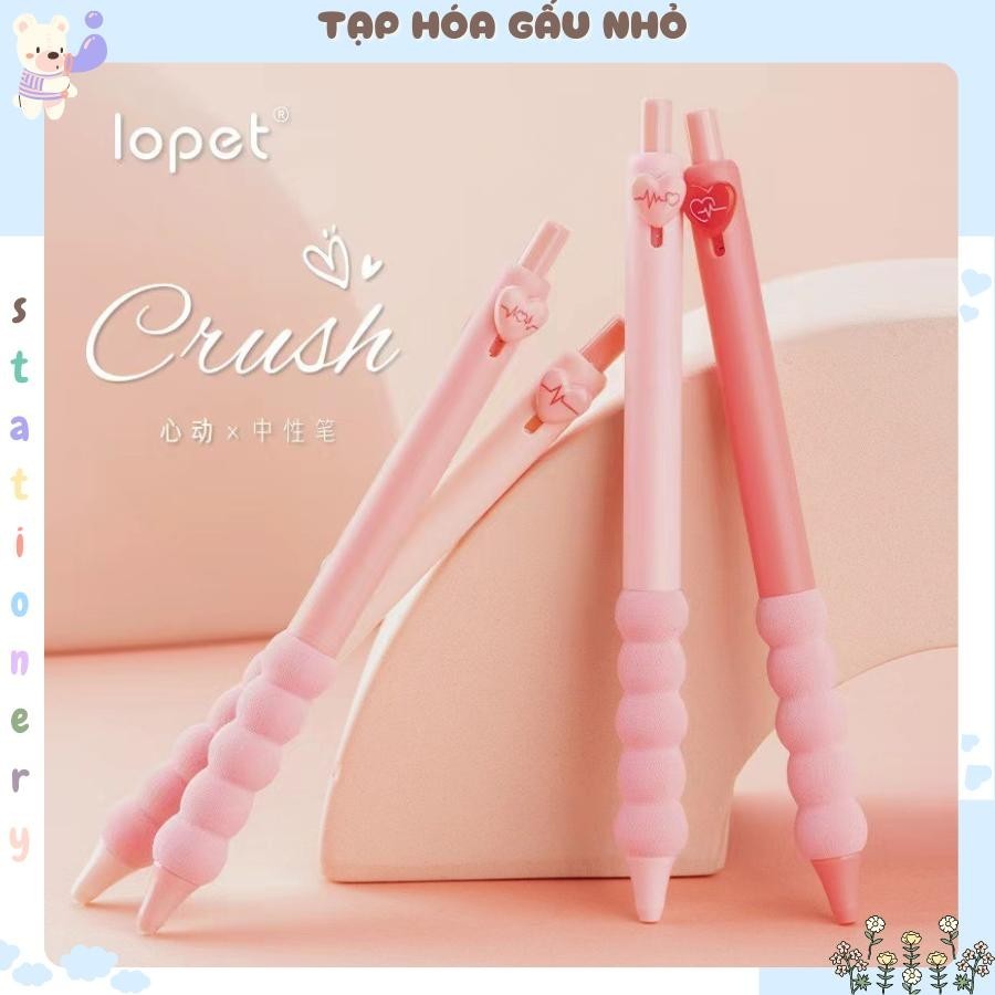 Bút gel Lopet Crush -1351 , Bút gel đệm tay thiết kế cao cấp mực đen 0.5mm [Taphoagaunho]