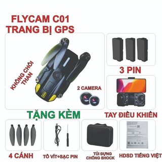 FLYCAM N610 CÓ GPS MÀN HÌNH LCD TRANG BI ĐỘNG CƠ KHÔNG CHỔI THAN NEW 2024