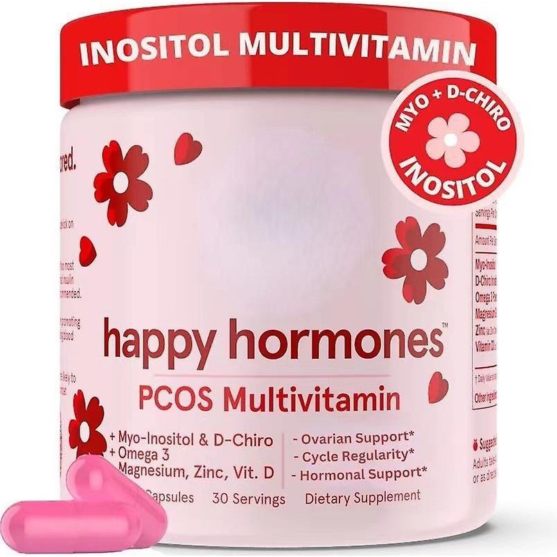 Happy Hormones, Viên nang Vitamin Myo &amp; D-Chiro, Myo-Inositol &amp; D-Chiro Inositol Blend Omega 3 Vitamin D3 Magiê Kẽm để cân bằng nội tiết tố