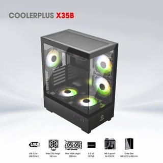 Vỏ case bể cá  Coolerplus CPC-X35B (BLACK)