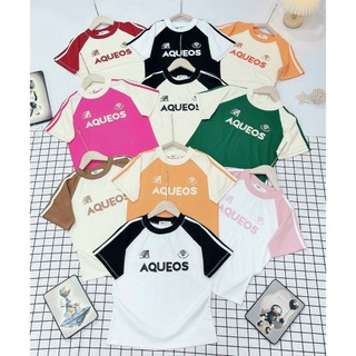 Áo Baby Tee phối sọc tay AQUEOS Chất Borip Quảng Châu 4 Chiều - Thiên An Shop