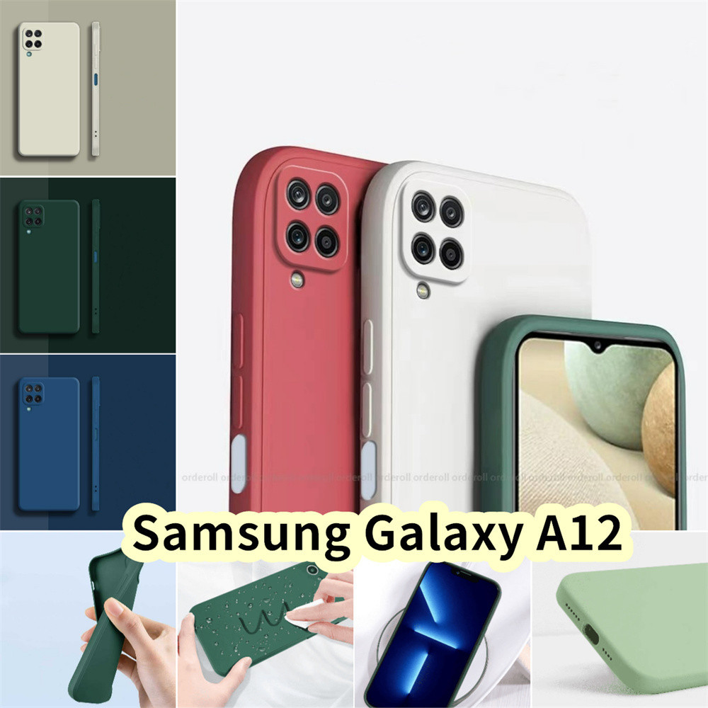 [Yoshida] Dành Cho Samsung Galaxy A12 Silicon Full Cover Ốp Lưng Điện Thoại Màu Mở Chính Xác