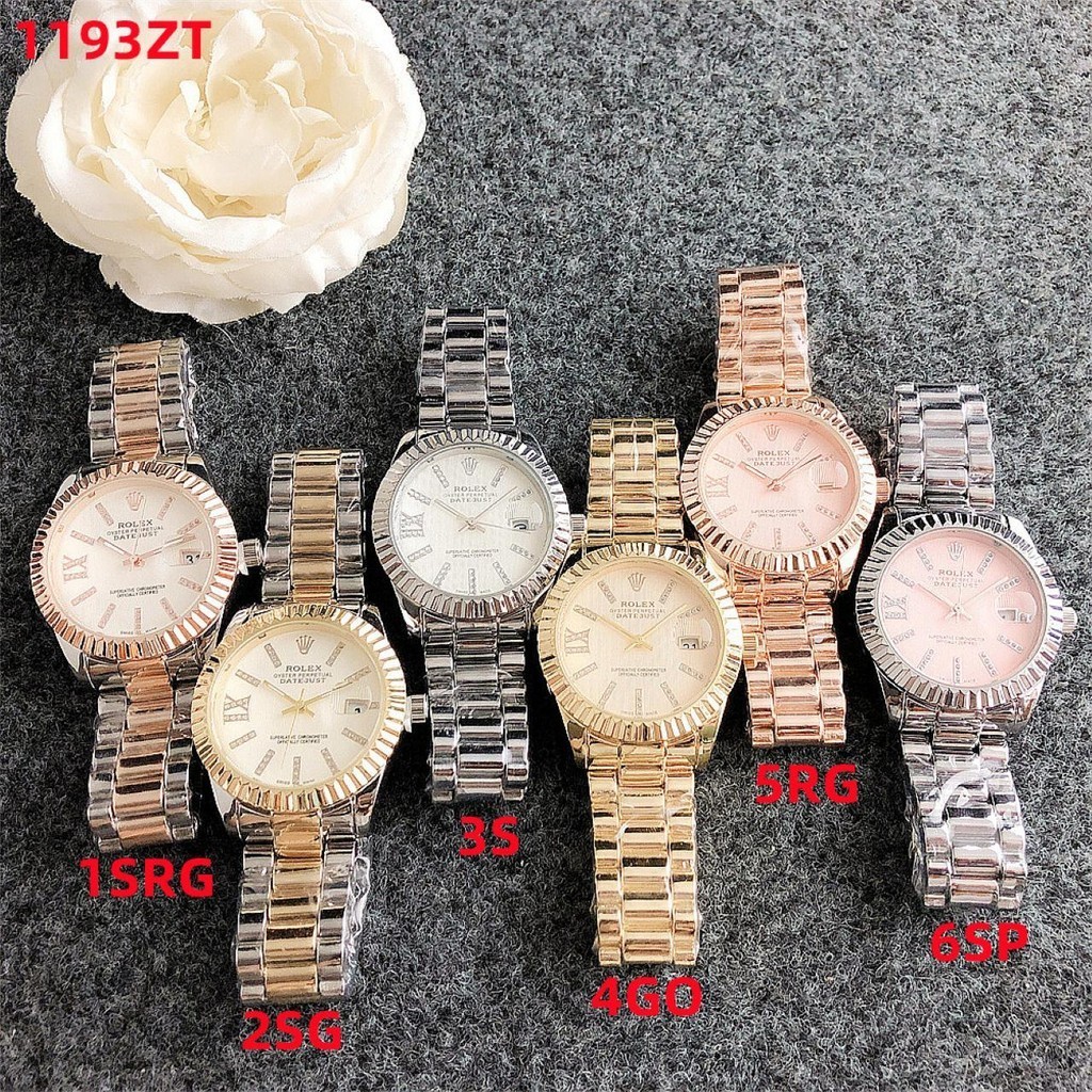 Đồng hồ nam thời trang sang trọng Rolex Đồng hồ nam thể thao kinh doanh Đồng hồ đeo tay nam mặt tròn thông thường Dây da bằng thép không gỉ