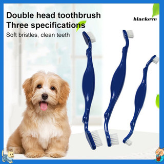 Blackeve pet bàn chải đánh răng lông mềm thú cưng chăm sóc nha khoa bàn chải đánh răng thiết kế hai đầu mèo chó bàn chải đánh răng đồ dùng cho thú cưng