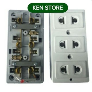 Ổ cắm điện 3 lỗ cao cấp màng che bảo vệ an toàn ko dây Nhật Quang KEN STORE