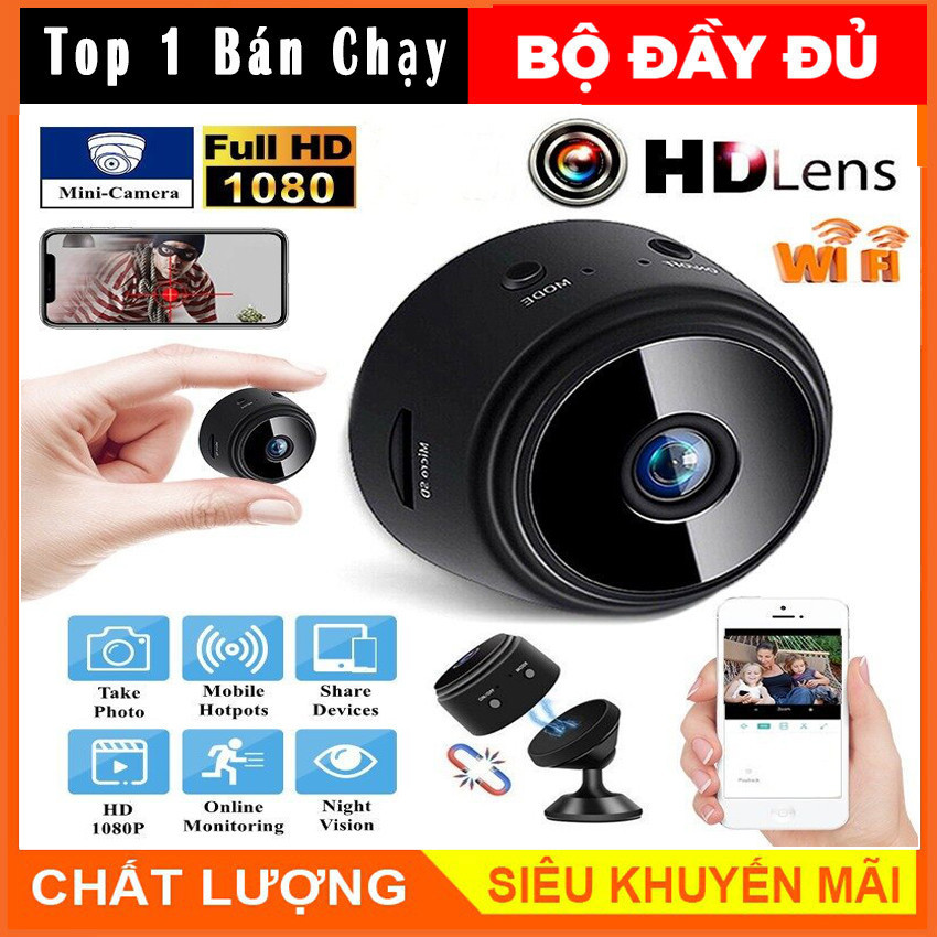 Camera Siêu Nhỏ , Camera Mini , Camera Mini Wifi A9 Full HD 1080PH Hỗ Trợ Đàm Thoại 2 Chiều Ghi Hình Siêu Nét.