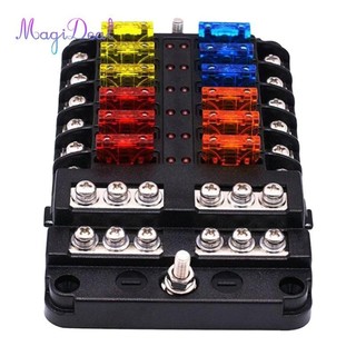 Khối cầu chì 12 chiều giá đỡ hộp cầu chì chống nước 32v 100a đèn led chỉ báo khối cầu chì