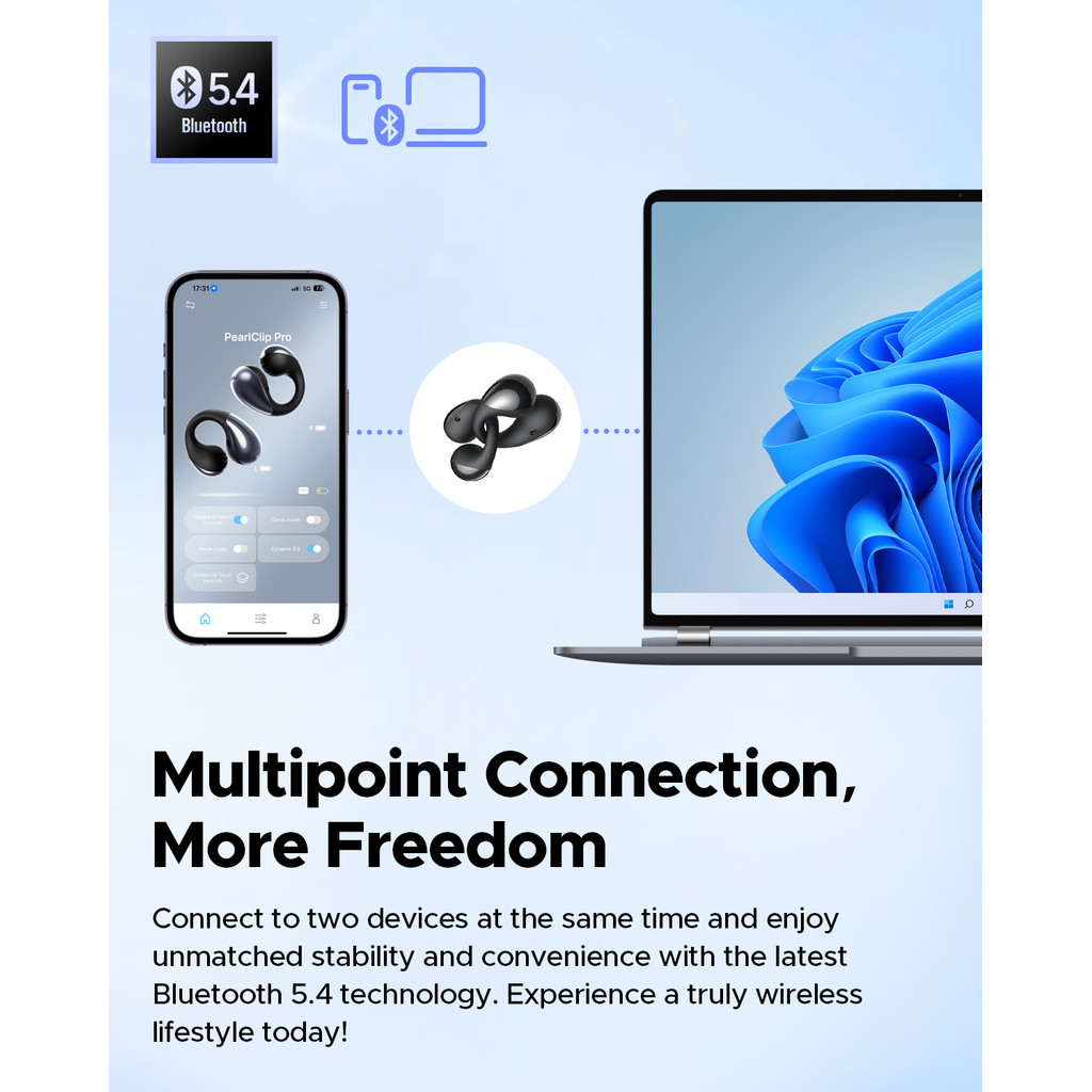 Tai nghe không dây SoundPEATS PearlClip Pro Bluetooth 5.4 | BigBuy360 - bigbuy360.vn
