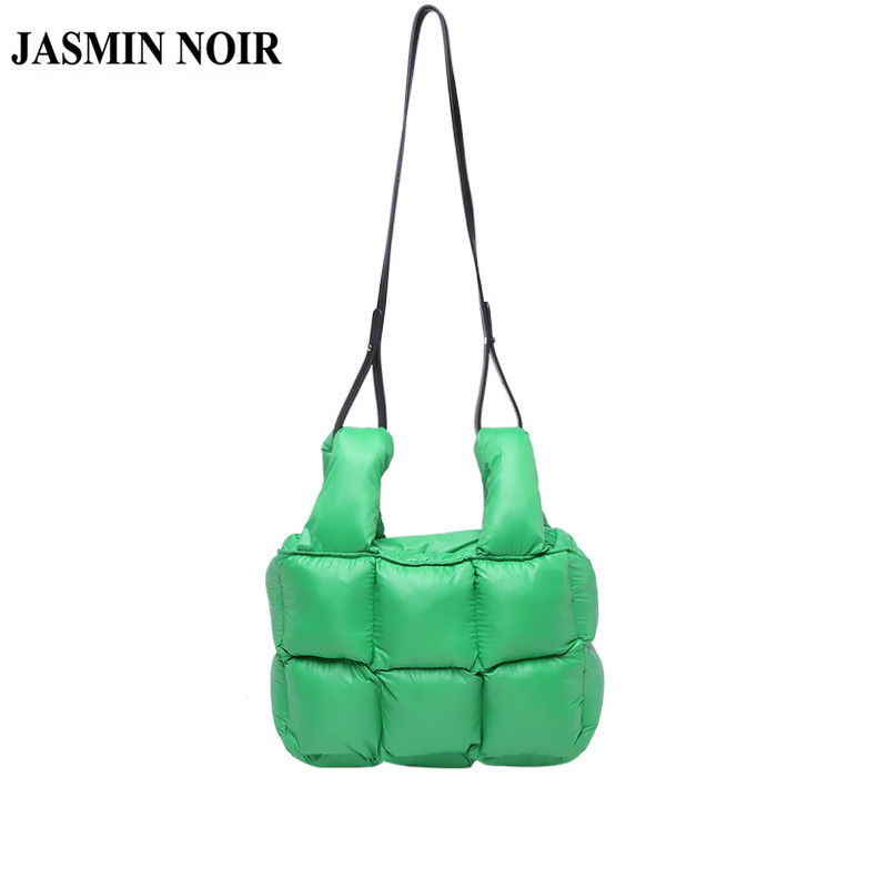 Jasmin NOIR Cotton độn Quilted Túi xách nữ thông thường Puffy Padding Down Soft Crossbody Bag Bucket