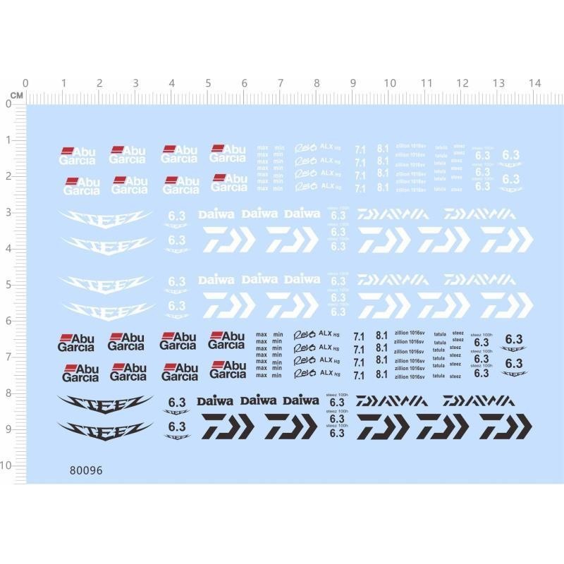 Nhãn Dán Cần Câu Cá Chống Nước 80096 Abu Garcia max min Daiwa Stez