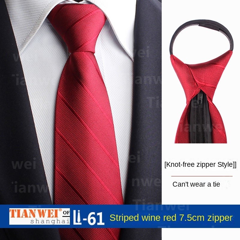 Cà Vạt Đen Có Khóa Kéo Thời Trang Công Sở Cho Nam